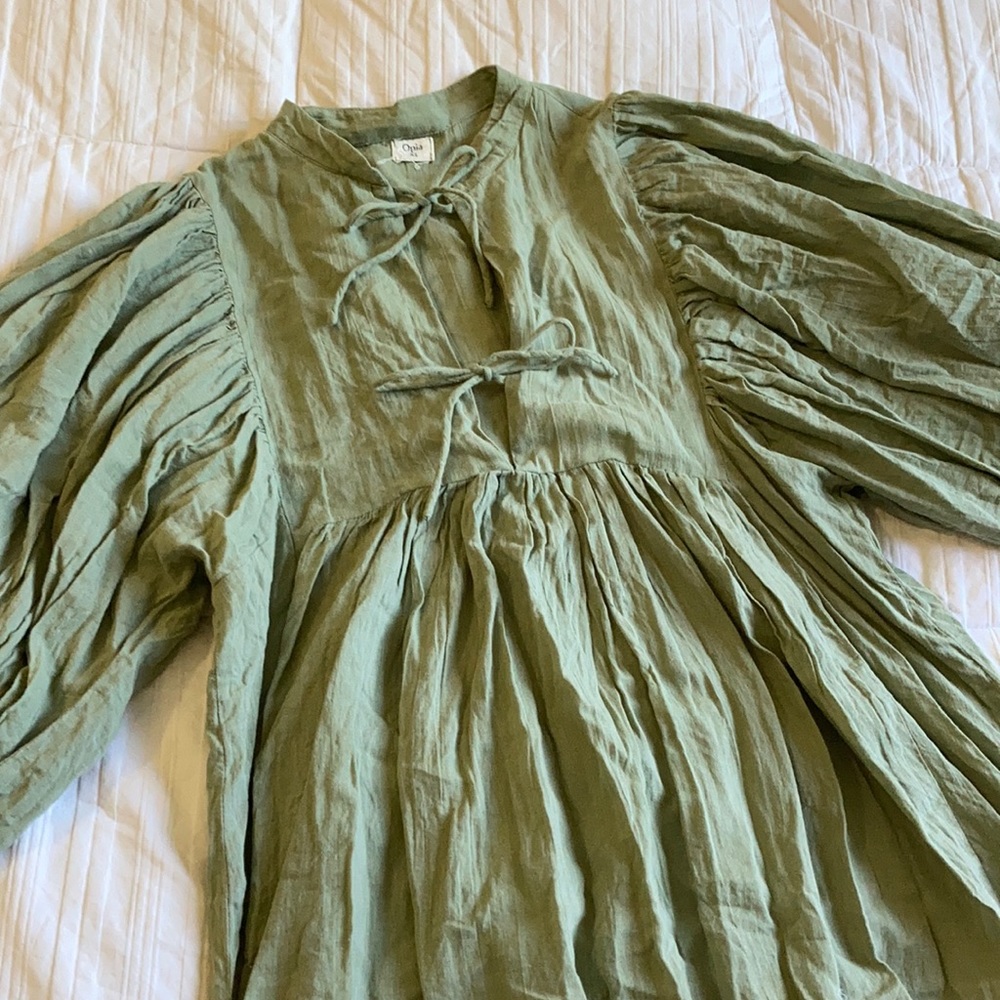Opia clover olive green maxi dress size xl
